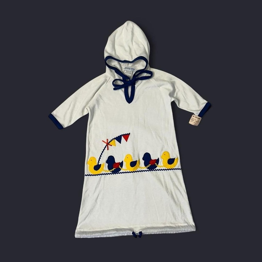 Infant Baby White Sleep Sack / Swaddler w Primary Color Ducks by Patsy Aiken